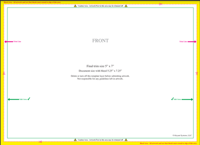 Postcard - Horizontal - Designer Upload - 5 x 7 Final Size