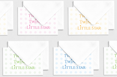 Postcard  - Invitation - Baby Shower Twinkle Pattern
